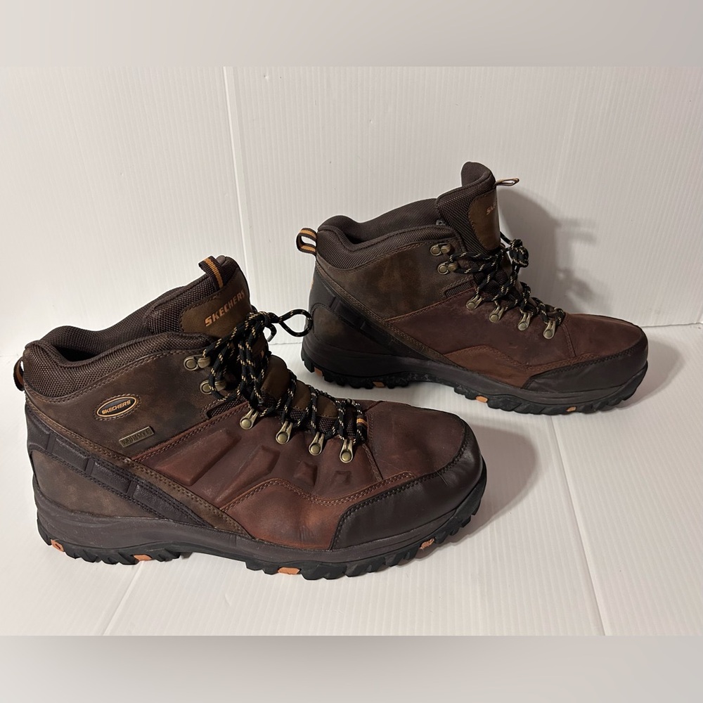 Skechers SN 65529 EWW leather traven hiking boots waterproof men size 16 - Picture 2 of 10